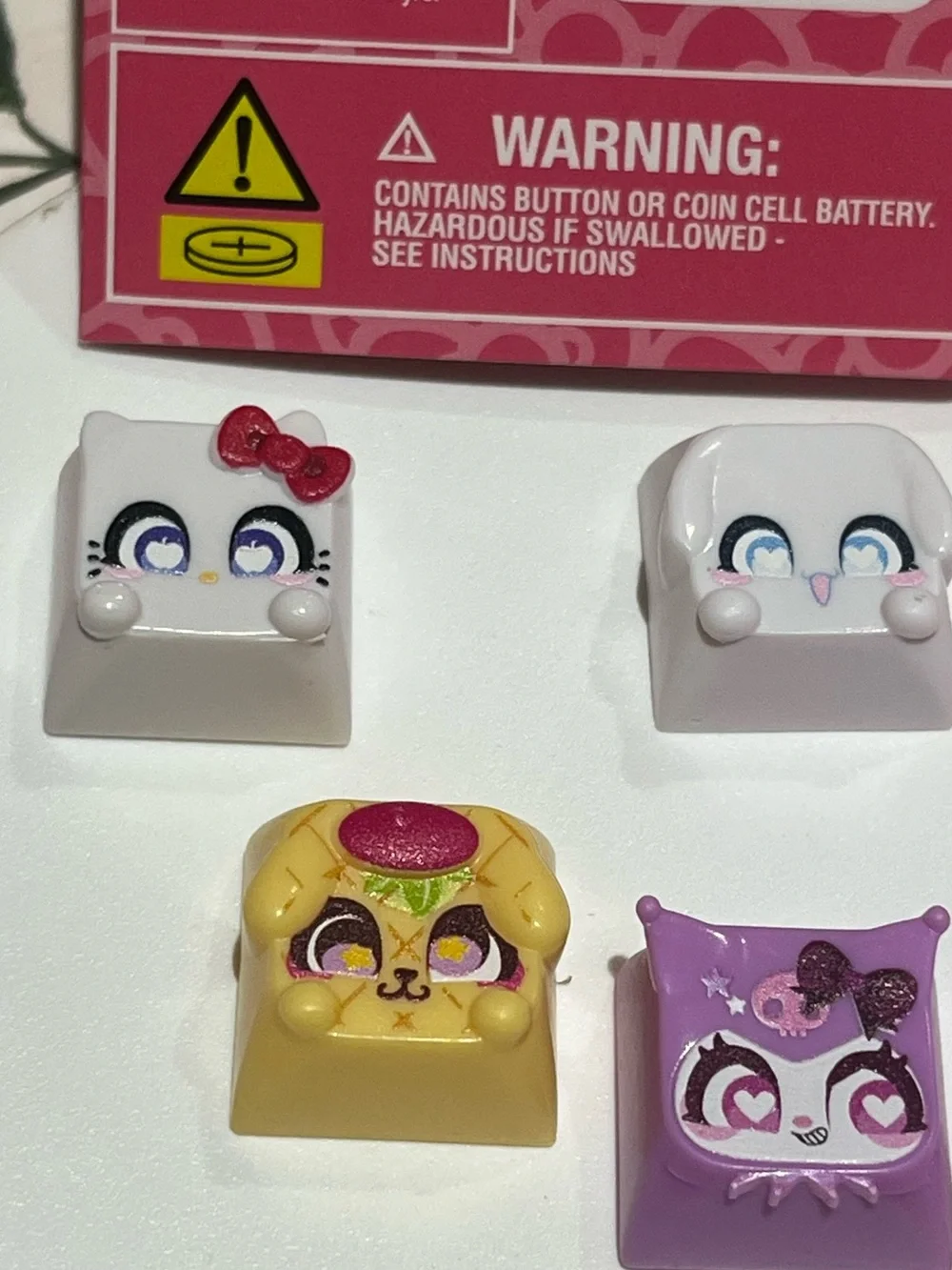 Kids Keycap Set - Pink, White, Yellow, Purple with light